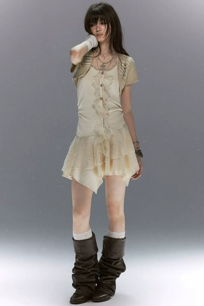 Napoleon Lace Ruffle Dress Set