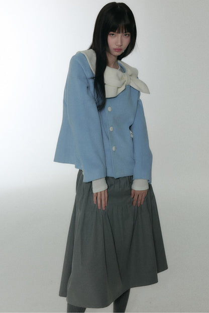 Vintage Pleated Peplum Skirt