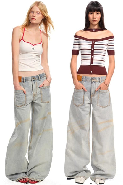 Reversed Wide-Leg Cargo Pants