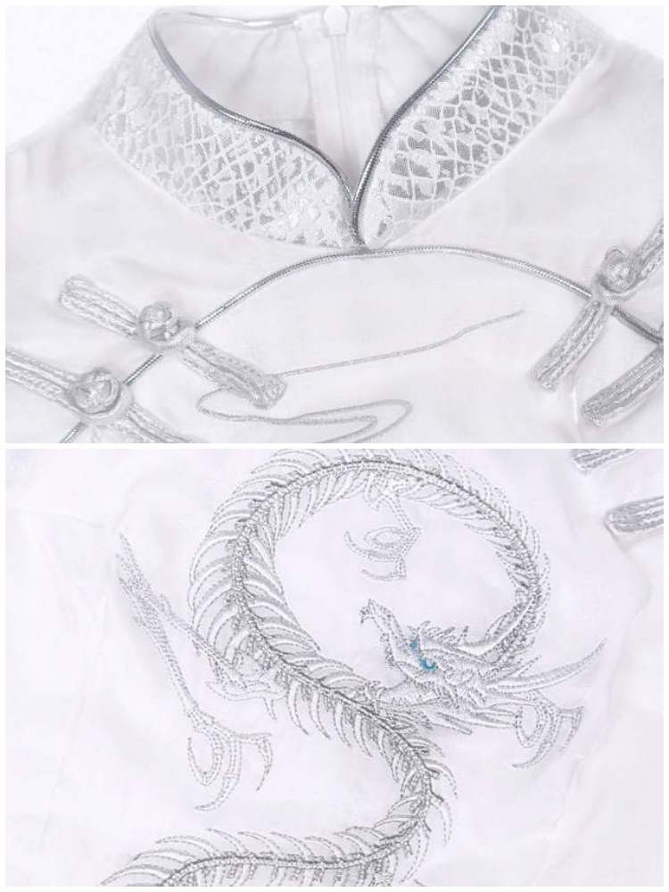 Silver Dragon Embroidery China Dress