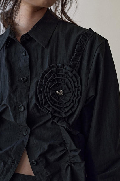 Petal Plaid Flower Shirt Set-Up