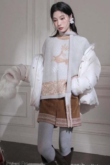 Red Sand Corduroy Wool Shorts