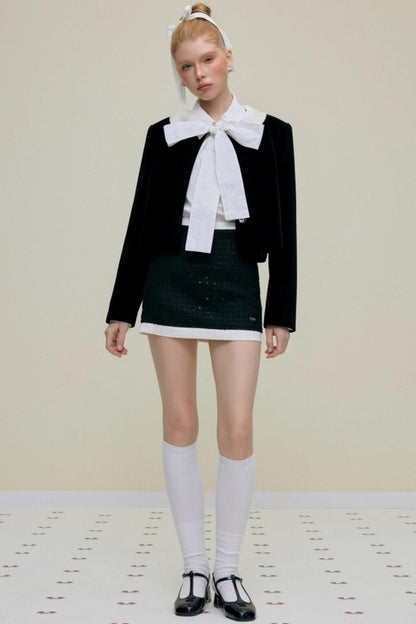 벨벳 인형 넥 코트