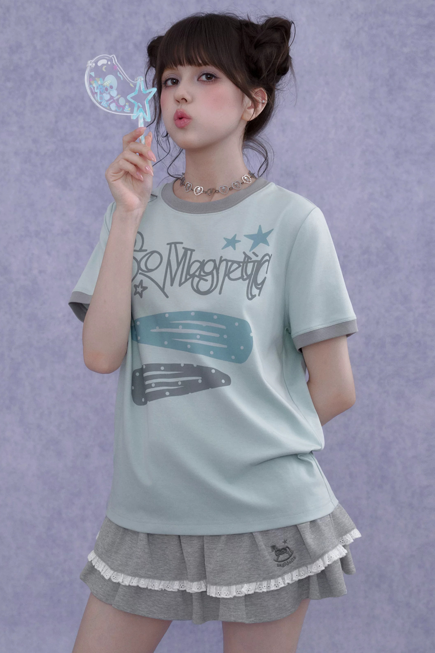 Sweet Cool Print T-Shirt Shorts Set-Up