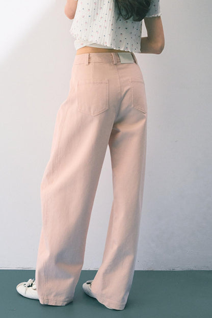 Pink Straight Leg Trousers