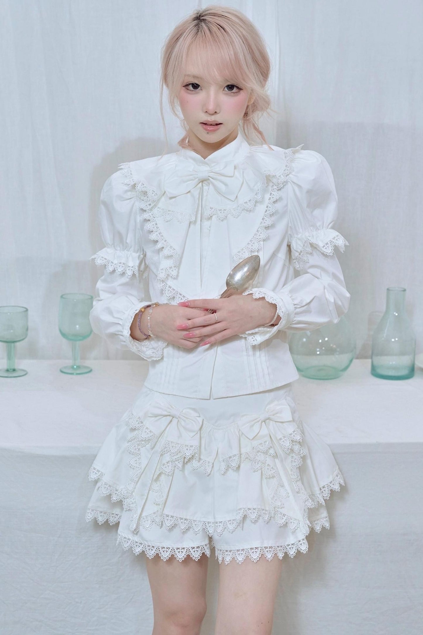 Lace Trim Doll Collar Top