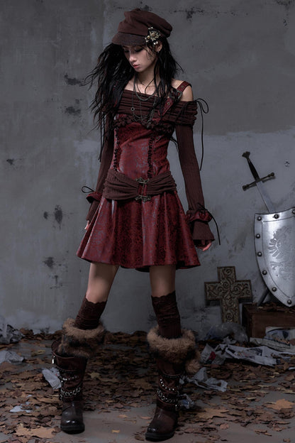 Retro Punk Patchwork Knit Dress