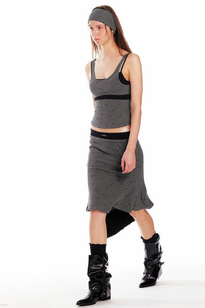 Summer Knit Suspender Skirt Set-Up