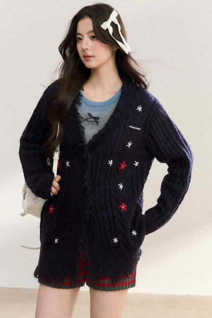 Floral V-Neck Cardigan