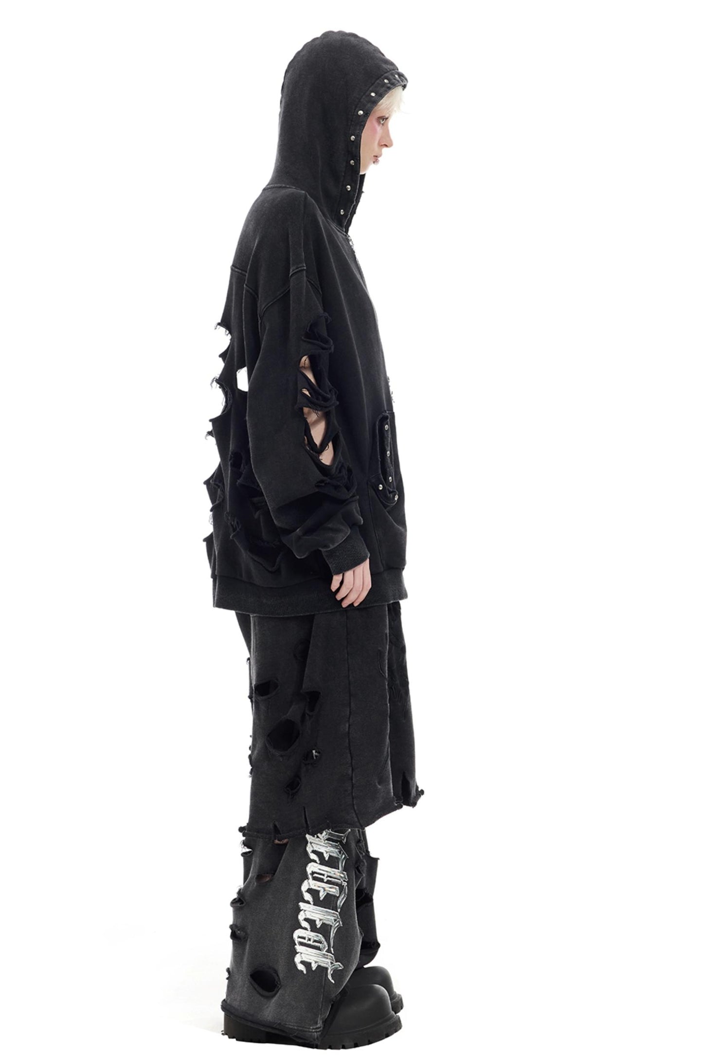 Studded Hooded Cardigan