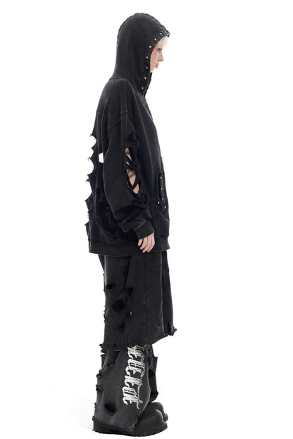 Studded Hooded Cardigan