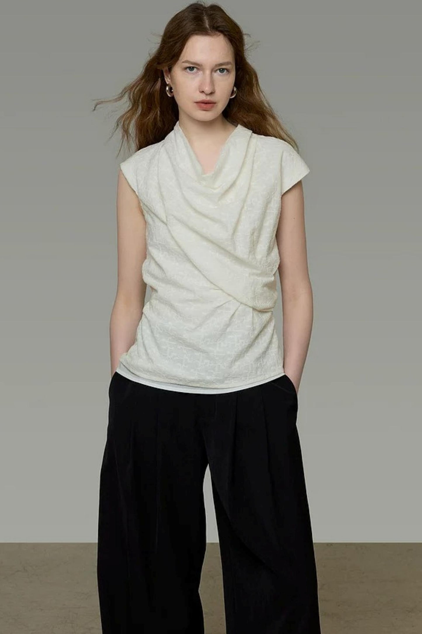 Twist Collar Summer Blouse