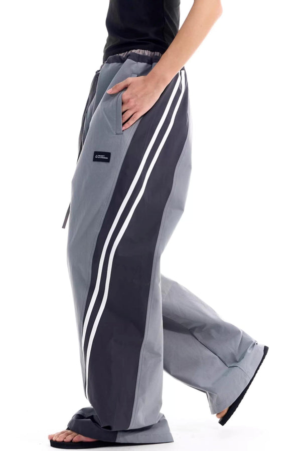 Contrast Striped Patchwork Pants