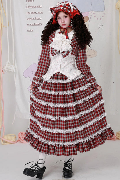 Red Plaid Lolita Skirt