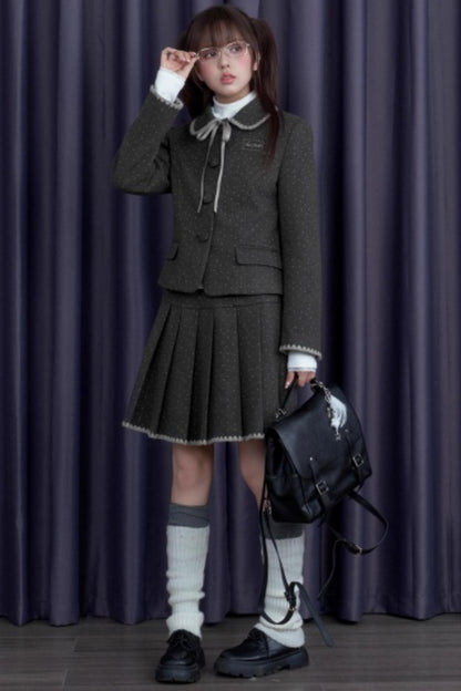 Polka Dot Tweed Coat Set-Up