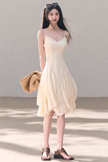 Chiffon Irregular Lace Dress