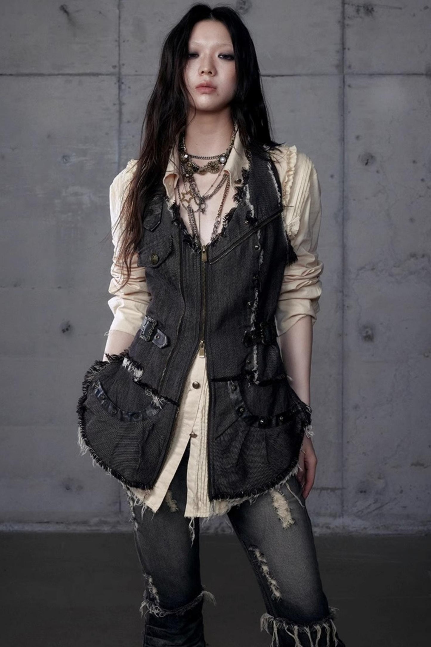 Workwear Waist Denim Vest