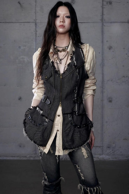 Workwear Waist Denim Vest