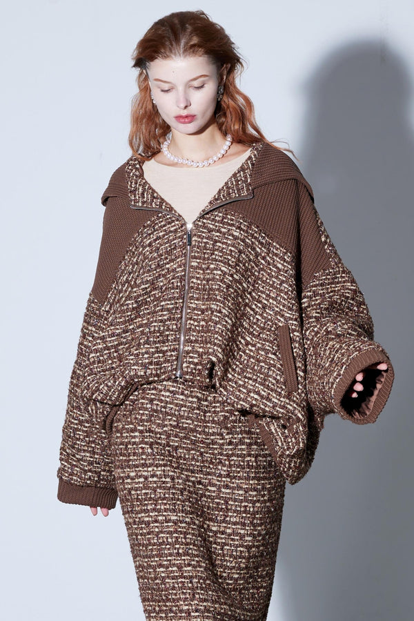 Silk Tweed Patchwork Skirt Set-Up