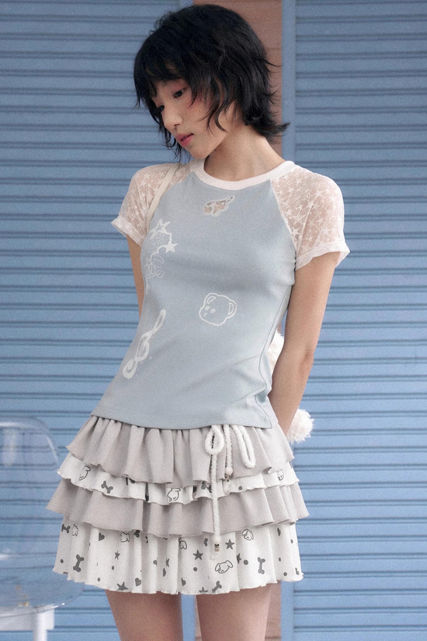 SagiDolls Starry Lace Shoulder Tee