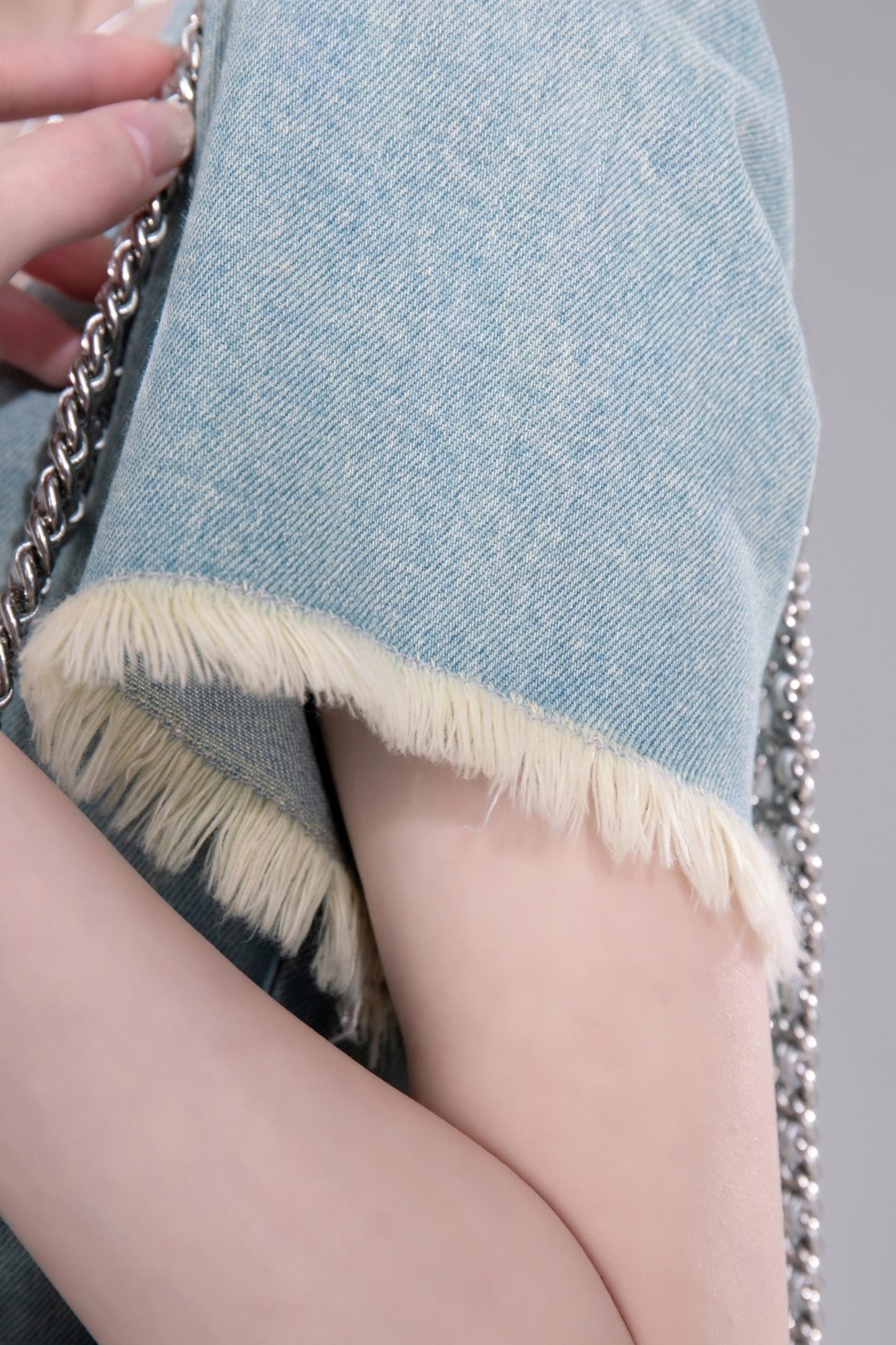 Cold Slit Blue Skirt Set-Up