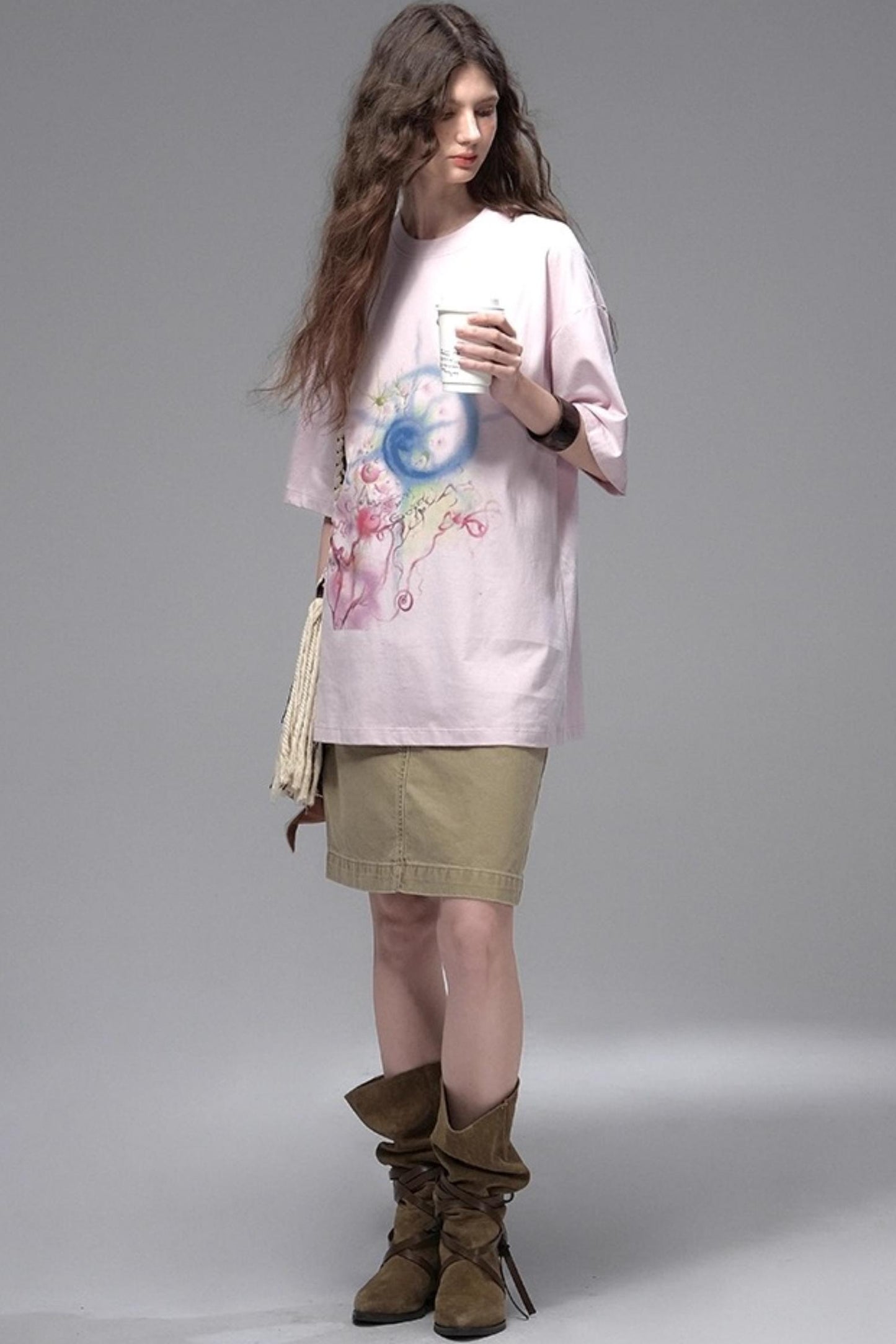 Cold Rose Pink Distressed T-Shirt