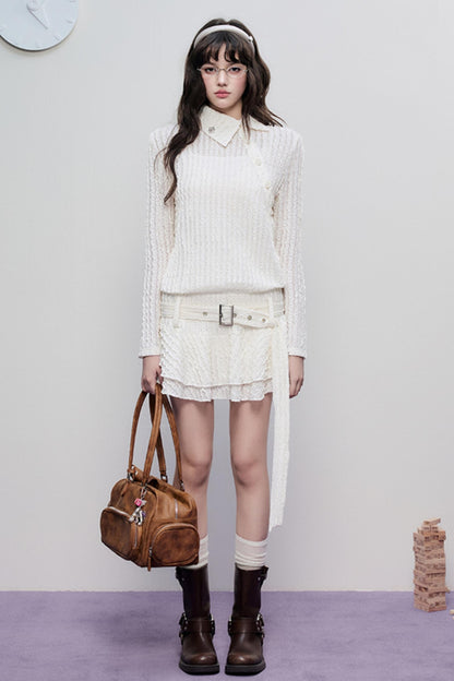 Hollow Lace Spring Halter Dress