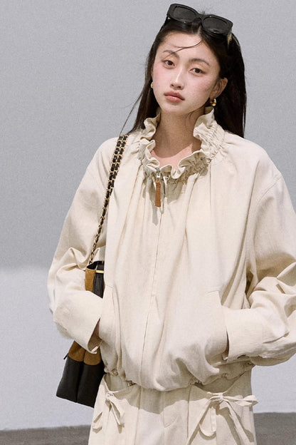 Embroidered Lace Panels Trousers & Jacket Set-Up