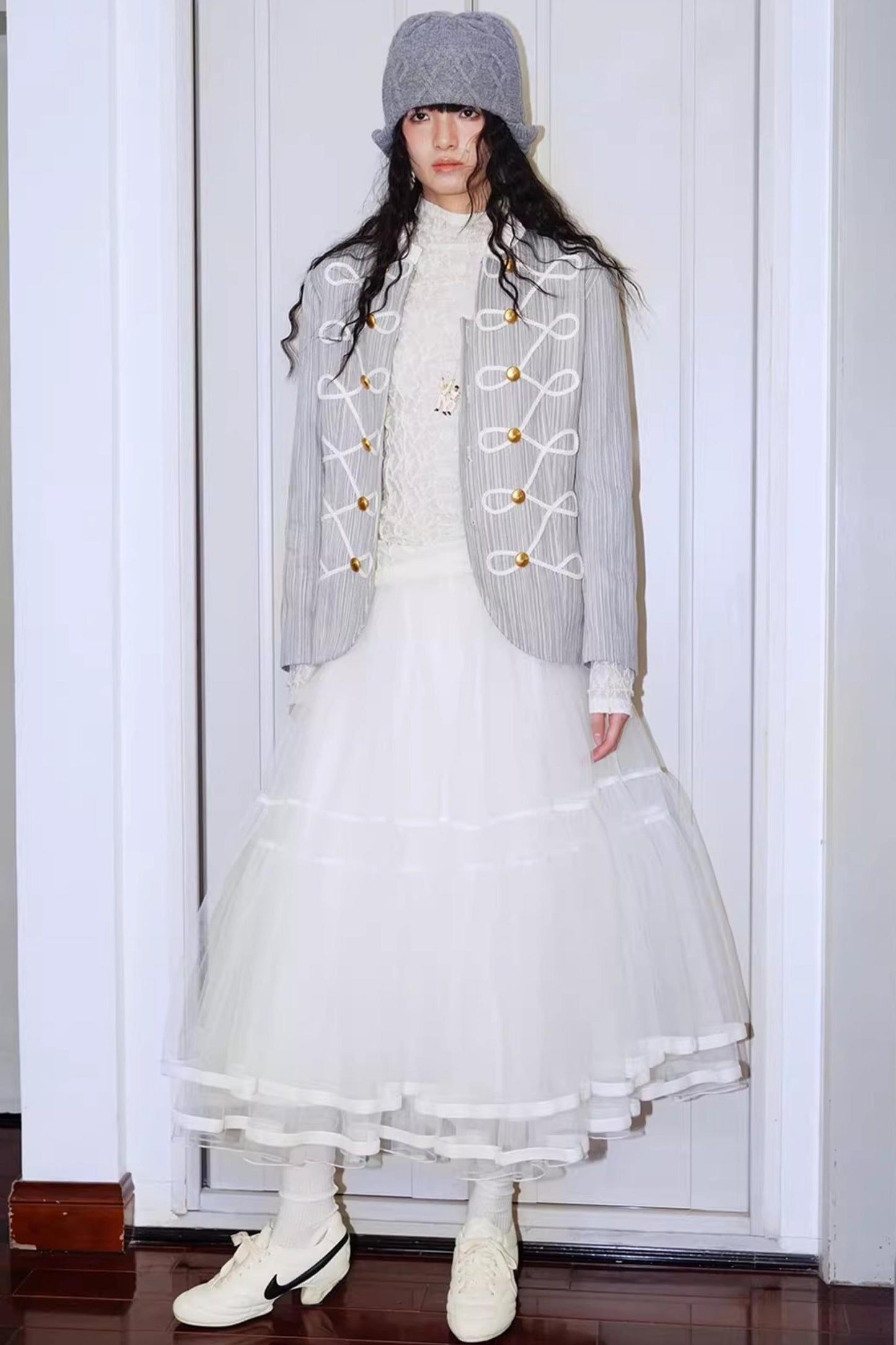 Autumn Mesh Puffy Long Skirt