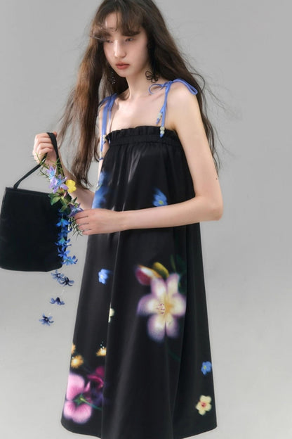 Wild Flower Satin Print Skirt