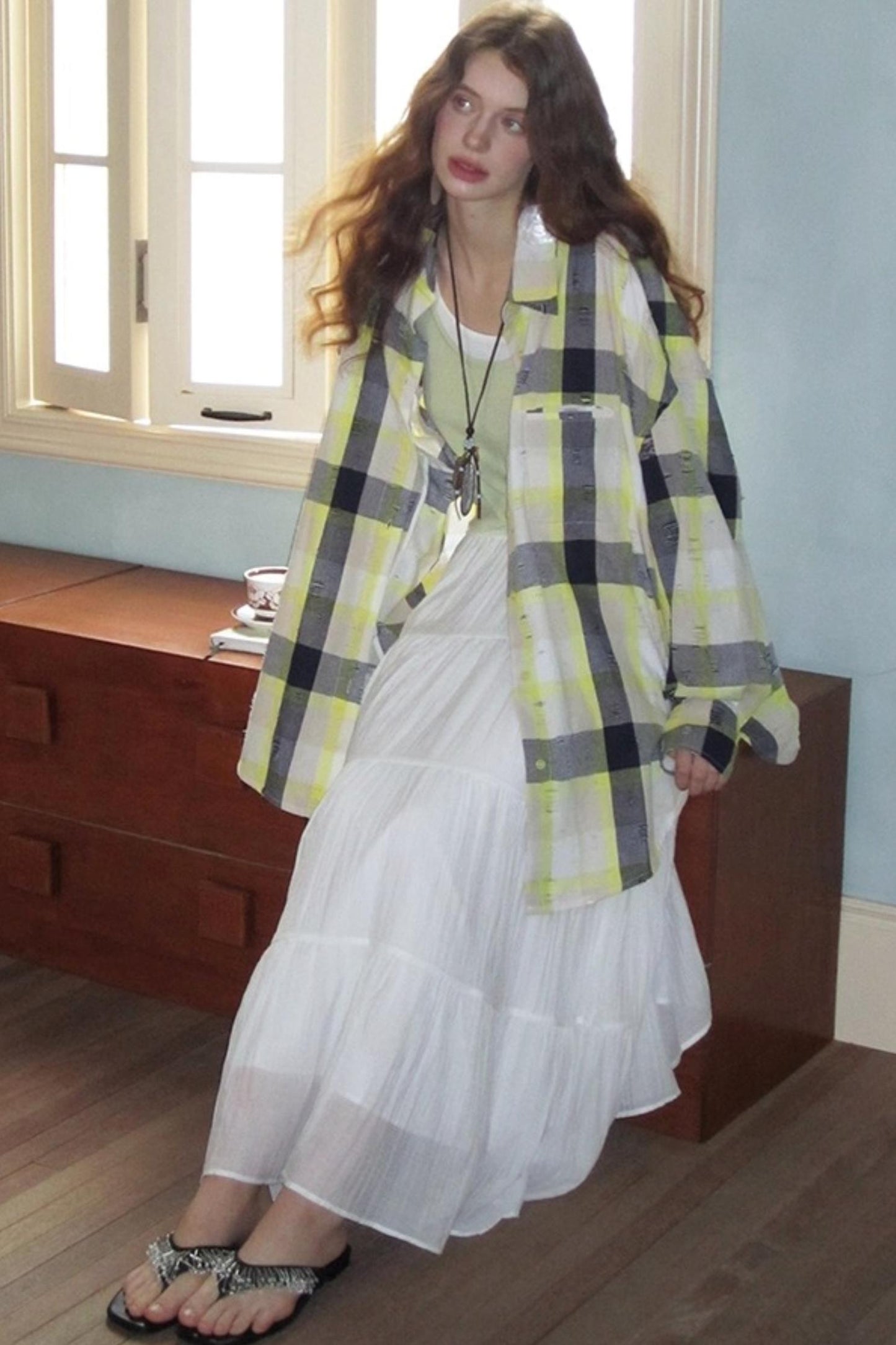 Neoclassical Ripped Check Shirt