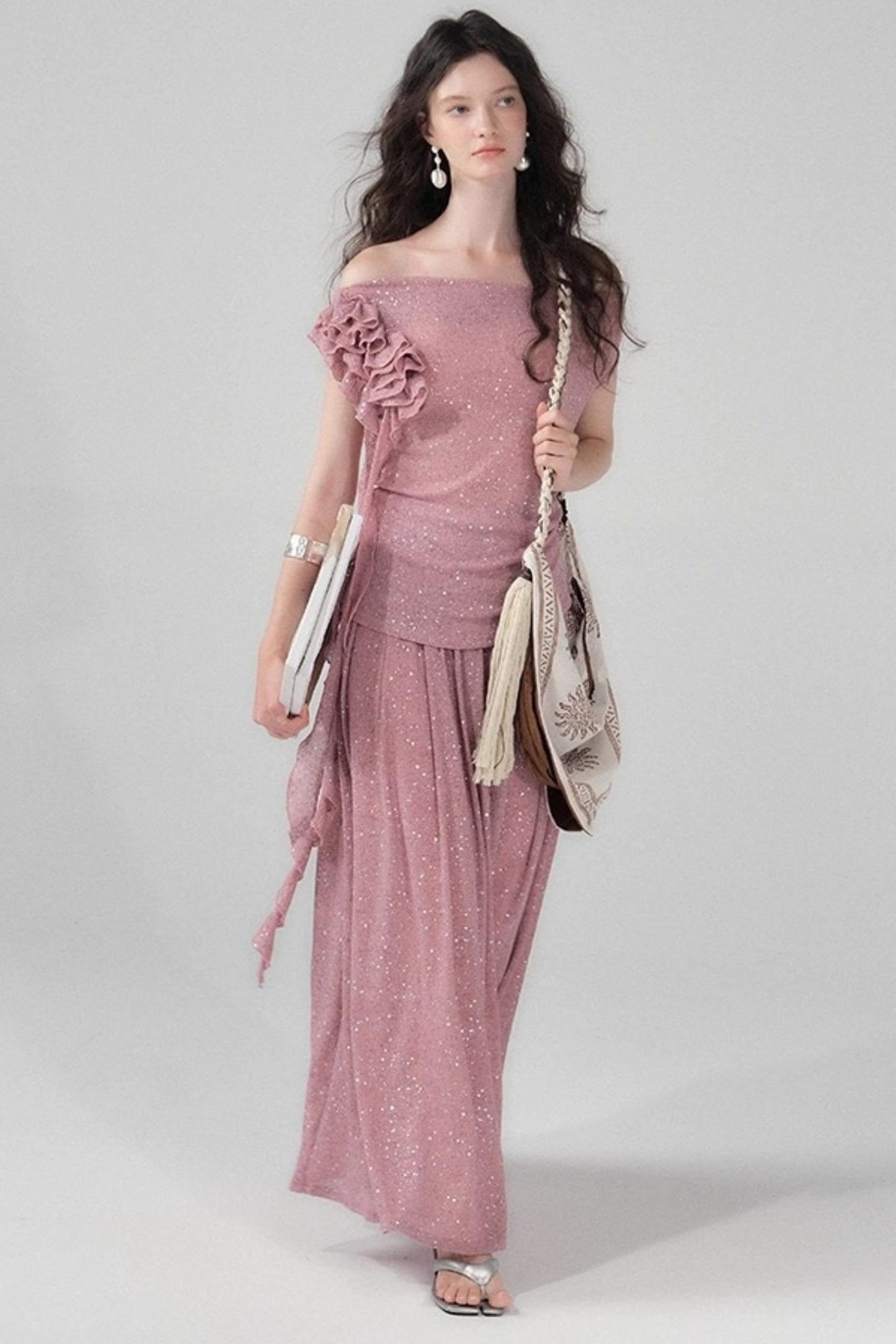 Stretch Knit Silver Top Set-Up