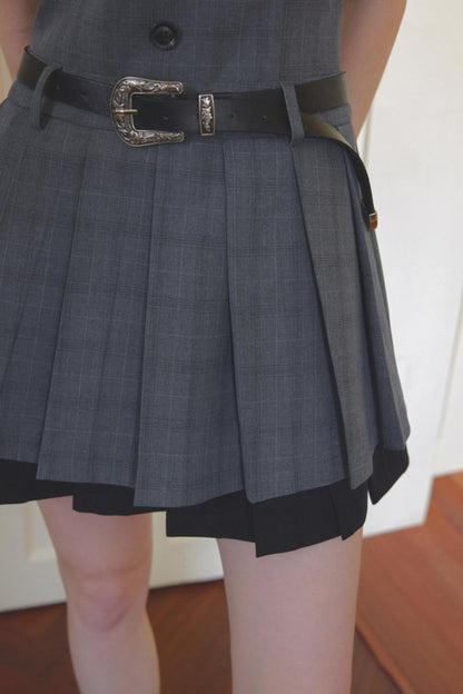 Vintage Gray V-Neck Layered Dress