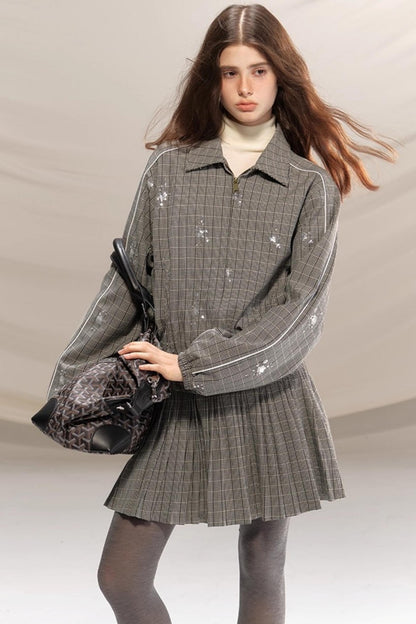 Gray Beaded Academy Jacket Set-Up