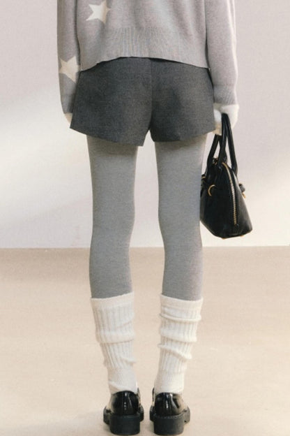 Woolen High-Waisted Shorts