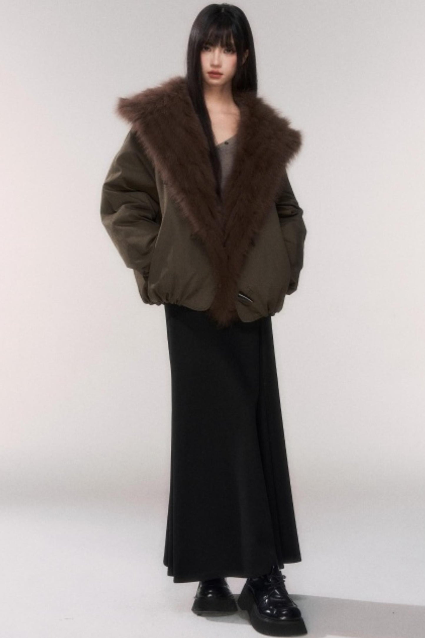 Thick Wool A-Line Skirt