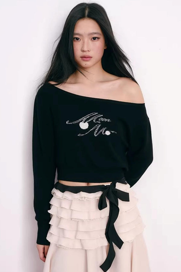 Cherry Jacquard Merino Wool Top