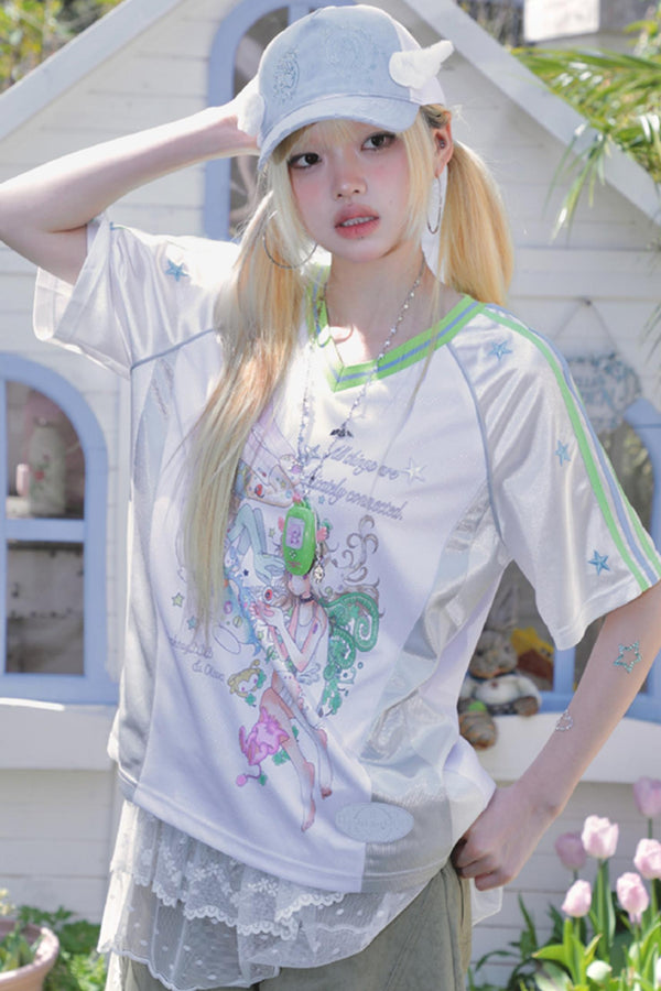 Dreamcore Patchwork Jersey Top