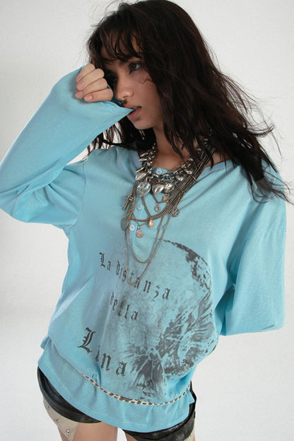 Loose Fit Slouchy Long Sleeve T-Shirt