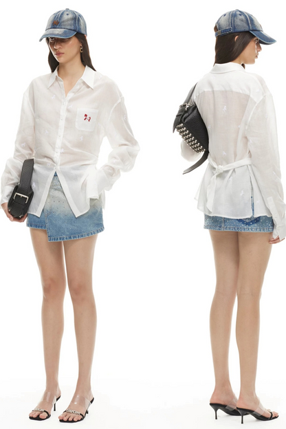 Tencel Pony Print Blouse