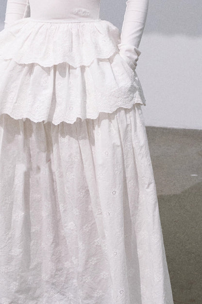 Lyocell Cotton Panelled U-Neck Knitted Dress