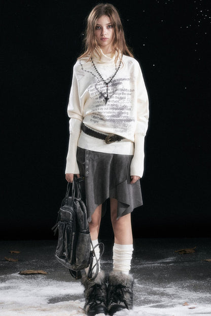 Asymmetrical Graffiti Top