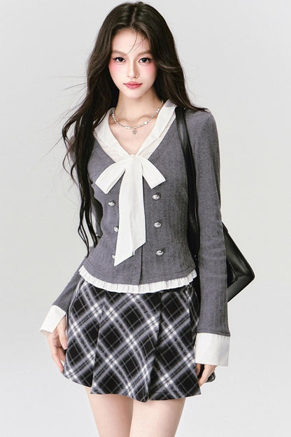 Classic Bow Knitted Top Set-Up