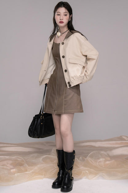 Mountain Apricot Navy Denim Jacket Set-Up