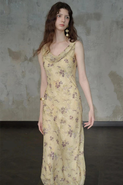 Burnt Floral Jacquard Dress