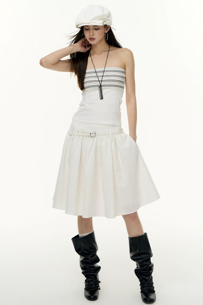 Virtual Striped Short Skirt Set-Up