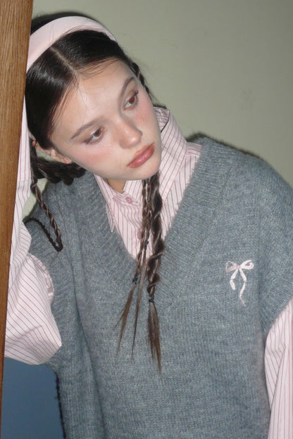 Pink Striped College Shirt