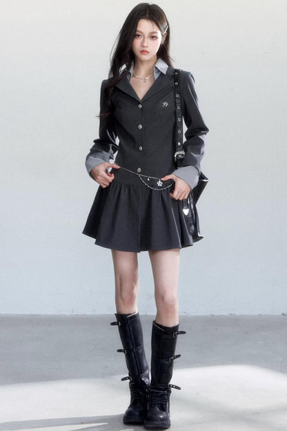 Intellectual Gray Suit Dress