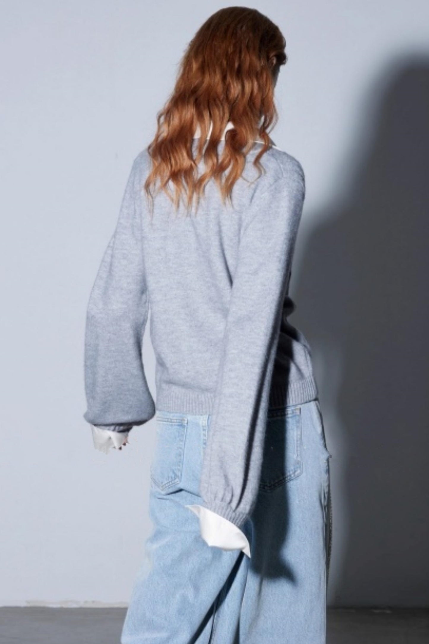 Winter Twist Lantern Sleeve Cardigan