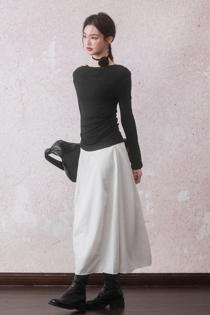 White Irregular Bulb Skirt